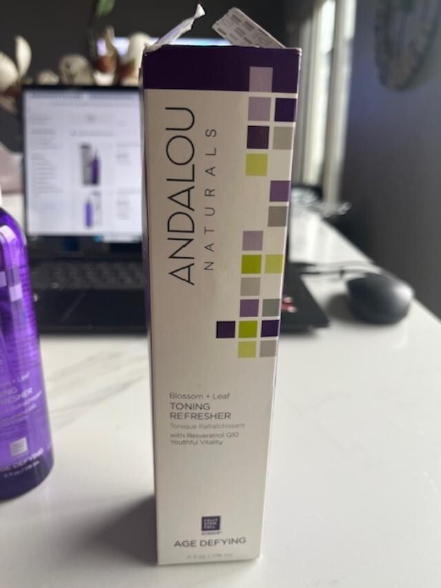 Andalou 99% Natural Age Defying Facial Toning Refresher Spray Blossom &Leaf 6oz
