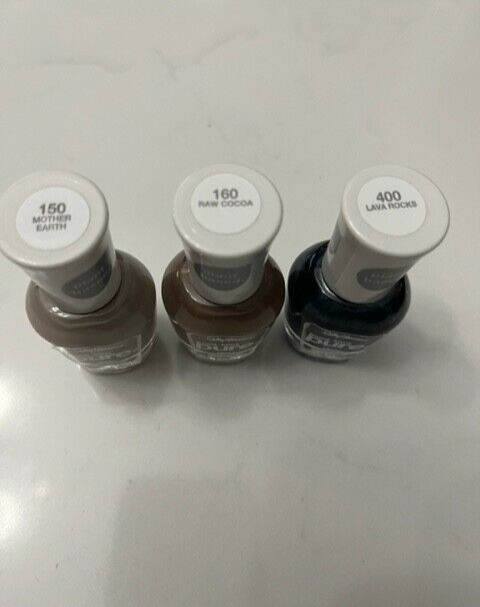 3-Sally Hansen Nail Polish Good Kind Pure VEGAN Mother Earth Raw Cocoa Lava Rock