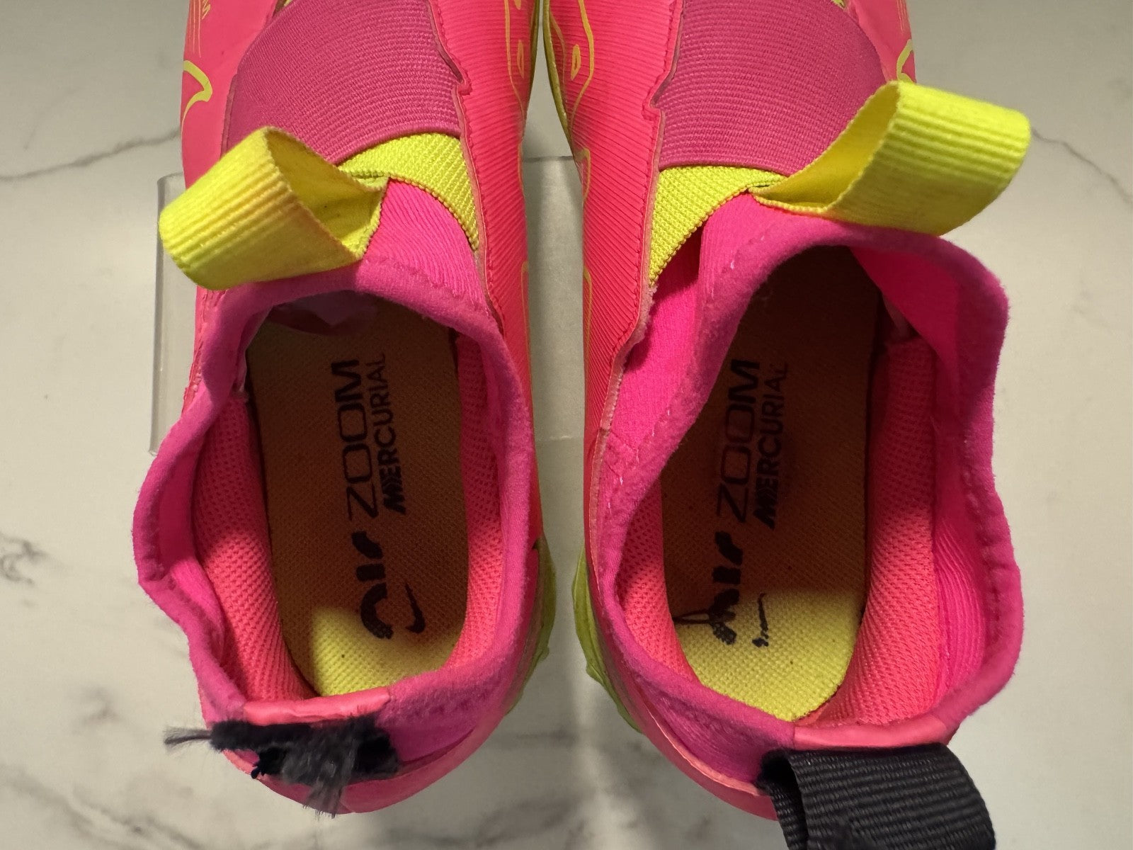 Nike Shoes Zoom Mercurial Vapor 15 Academy TF Low, Neon Pink & Yellow, Size 3Y