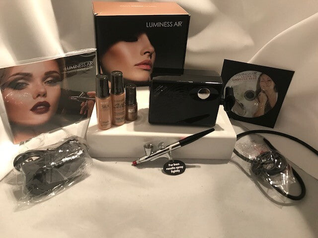 Luminess Air Airbrush Basic Speed Black System & No drip Stylus w/3pc Med Kit  