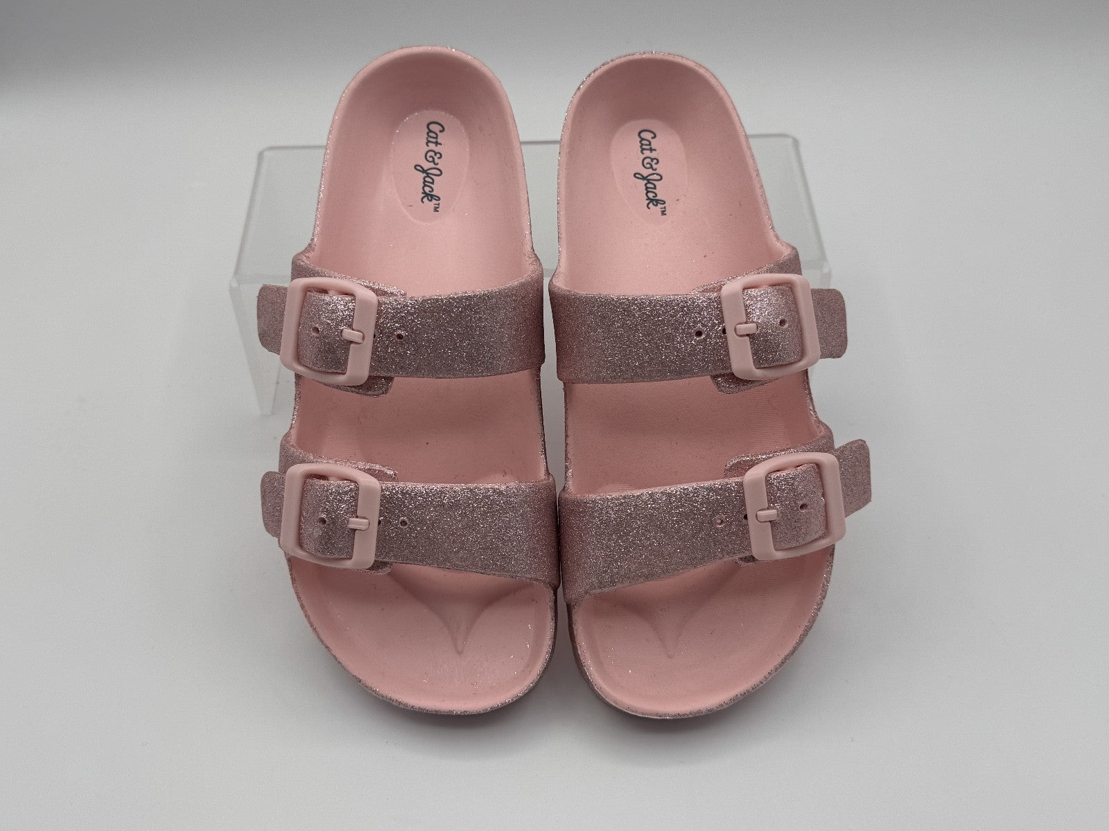 Cat & Jack Girls Summer Sandal, Pink Glitter, Size 13, Beach, Pool, Open Toe NEW