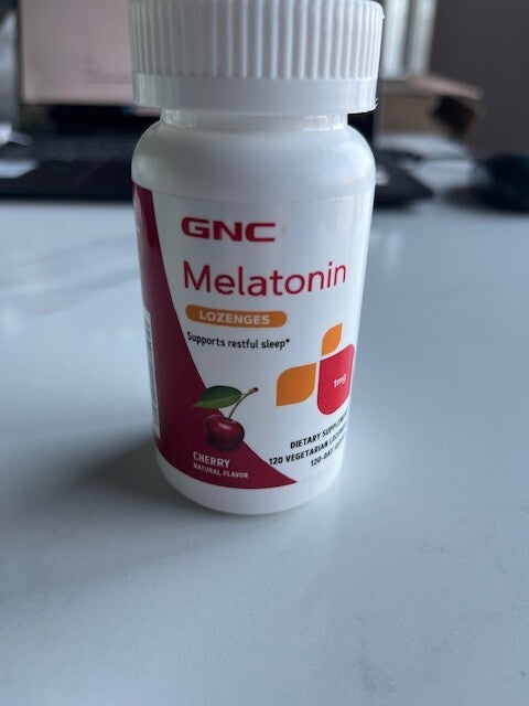 GNC Melatonin 1mg 120ct Cherry Lozenges Chewable Sleep Aid Support- SEALED NEW