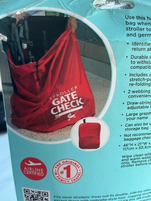 J.L. Childress Universal Gate Check Travel Bag for Car Seats, Strollers Red NIB