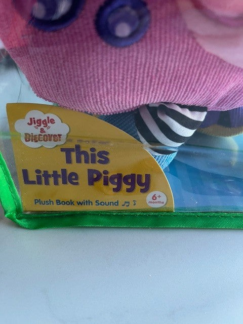 Jiggle & Discover This Little Piggy Story Time Rhyming & Music Plush Book Sounds