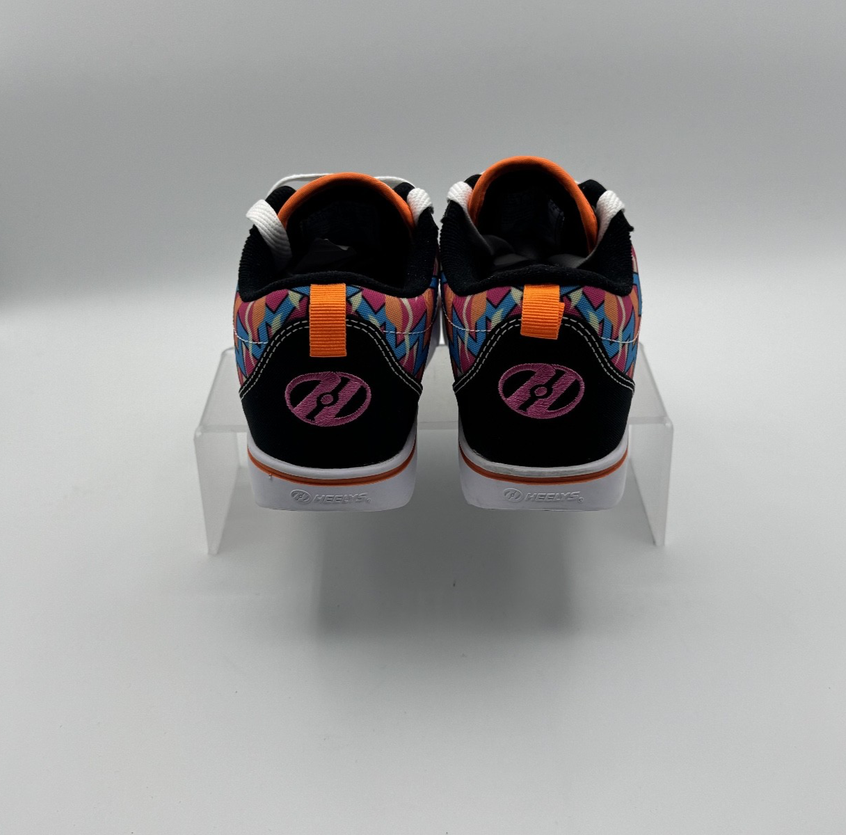 Heelys Pro 20 90s Print Lace Up Skate Wheel Sneaker Shoes Youth Size 2, w/Wheels