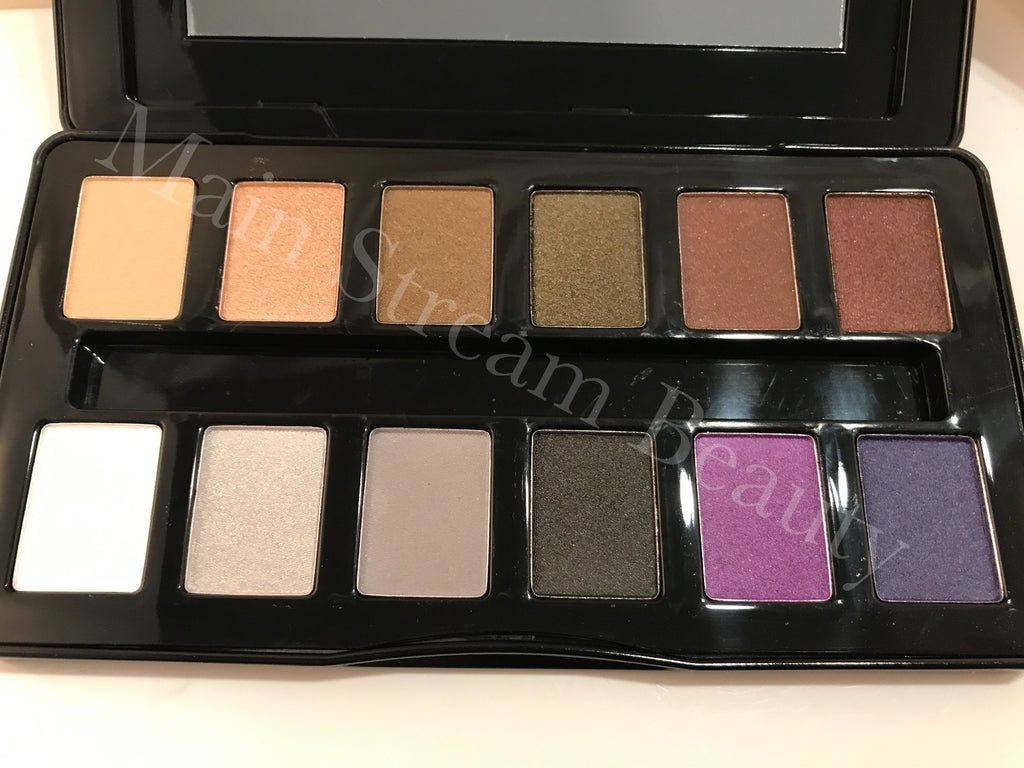 BH Cosmetics Nude Rose Night Fall 12 Color Eyeshadow Palette+Brush+Beauty Sponge