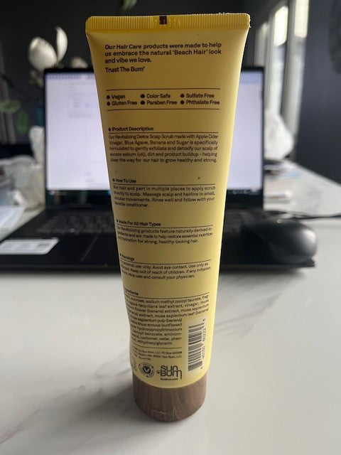 Sun Bum Revitalizing Detox Scalp Scrub - 6 oz w/Apple Cider Vinegar SEALED