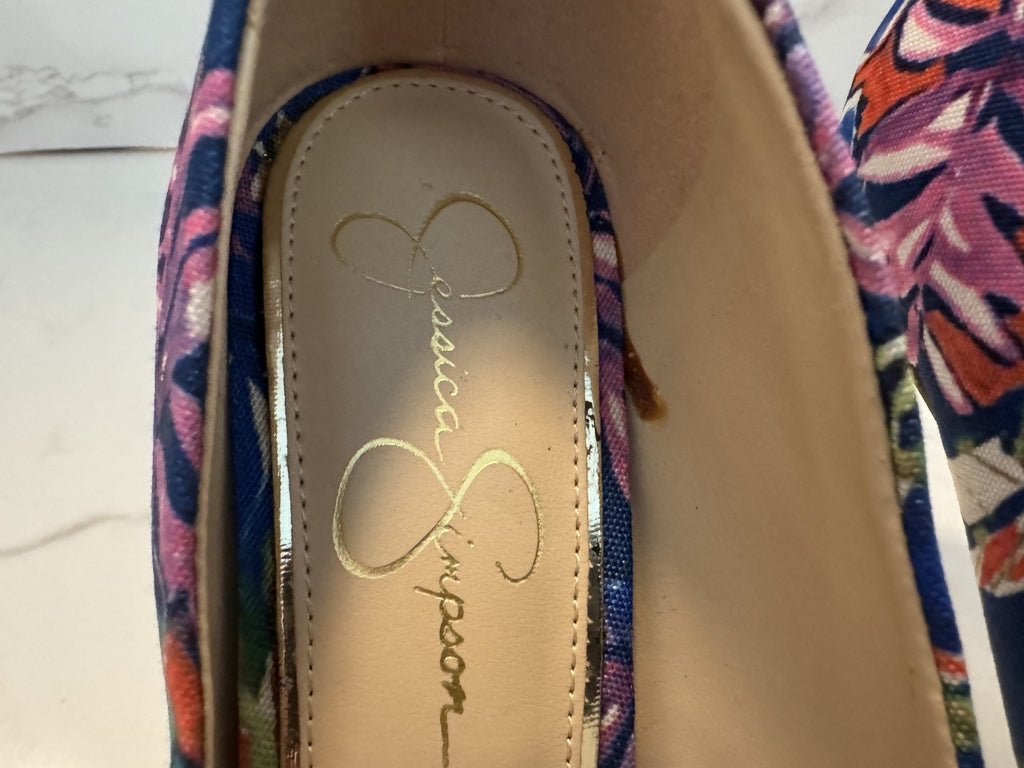 Jessica Simpson Size 8 1/2M Womens Levin Floral Point Toe Slip On Stiletto Pumps