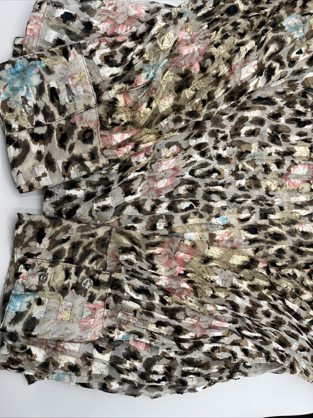 Ashley Stewart Plus Women's LIGHTWEIGHT Leopard ANIMAL PRINT Blouse 2XL Pre-own