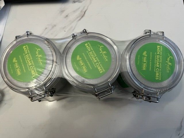Lot of 3 Shea Moisture African Water Mint and Ginger Bath Sugar Cubes SEALED