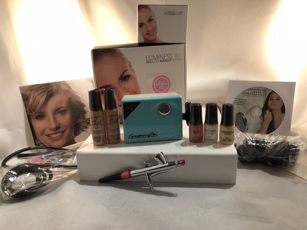 Luminess Air Airbrush Makeup Legend Aqua System&Pink Tip No Drip Stylus 5pc Fair