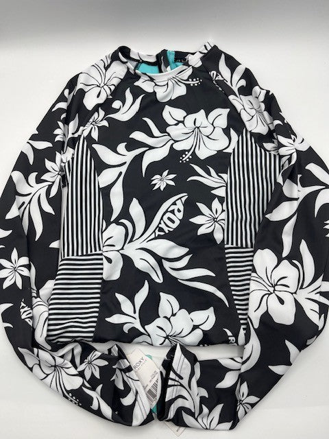 Roxy Girl One Piece Size 16/XL Swimwear Long Sleeve Multicolor Swimsuit,Blk. NWT