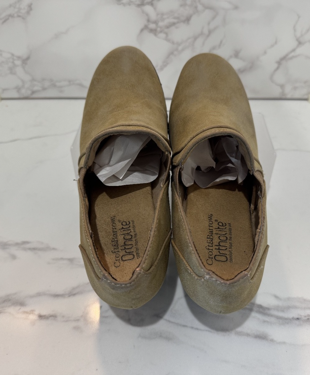 Croft Barrow Ortholite Women's Morgan Slip-on Heel Mules Size 6.5 Tan, Pre-owned