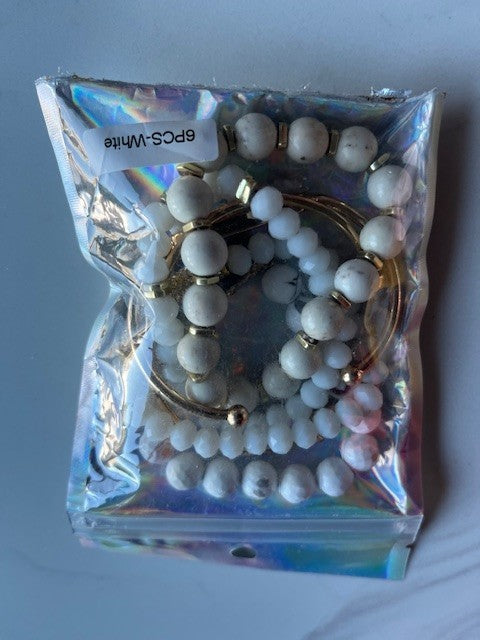 Yomisa 6PCS Natural Boho Beaded Bracelets/Bangle for Women Men,Healing