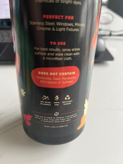 Naked Jungle Plant Based Glass And Mirror Cleaner Natural No Parabens 24 oz. New