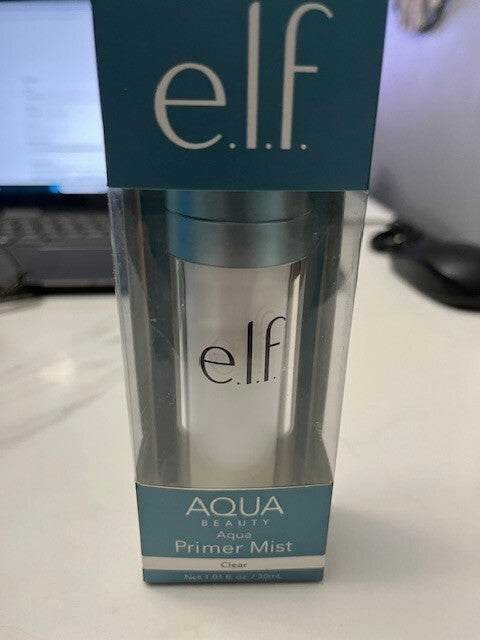 e.l.f. AQUA Beauty Clear Primer Mist Spray NEW 1.01 oz Clear, for Smooth Makeup