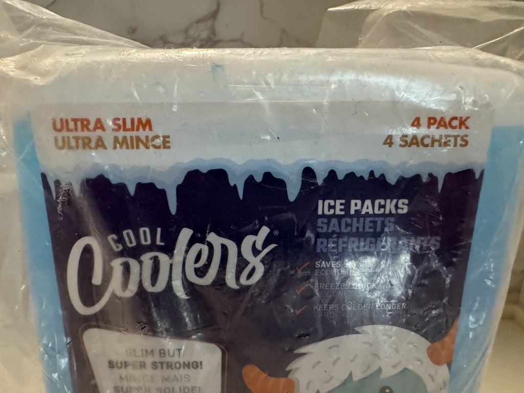 Cool Coolers by  4 Pack Slim Ice Packs, Quick Freeze Space Saving Reusable, New