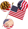 12 Pack Small 5 x 8 American Flags on Stick, USA Flag 4th of July New in Package