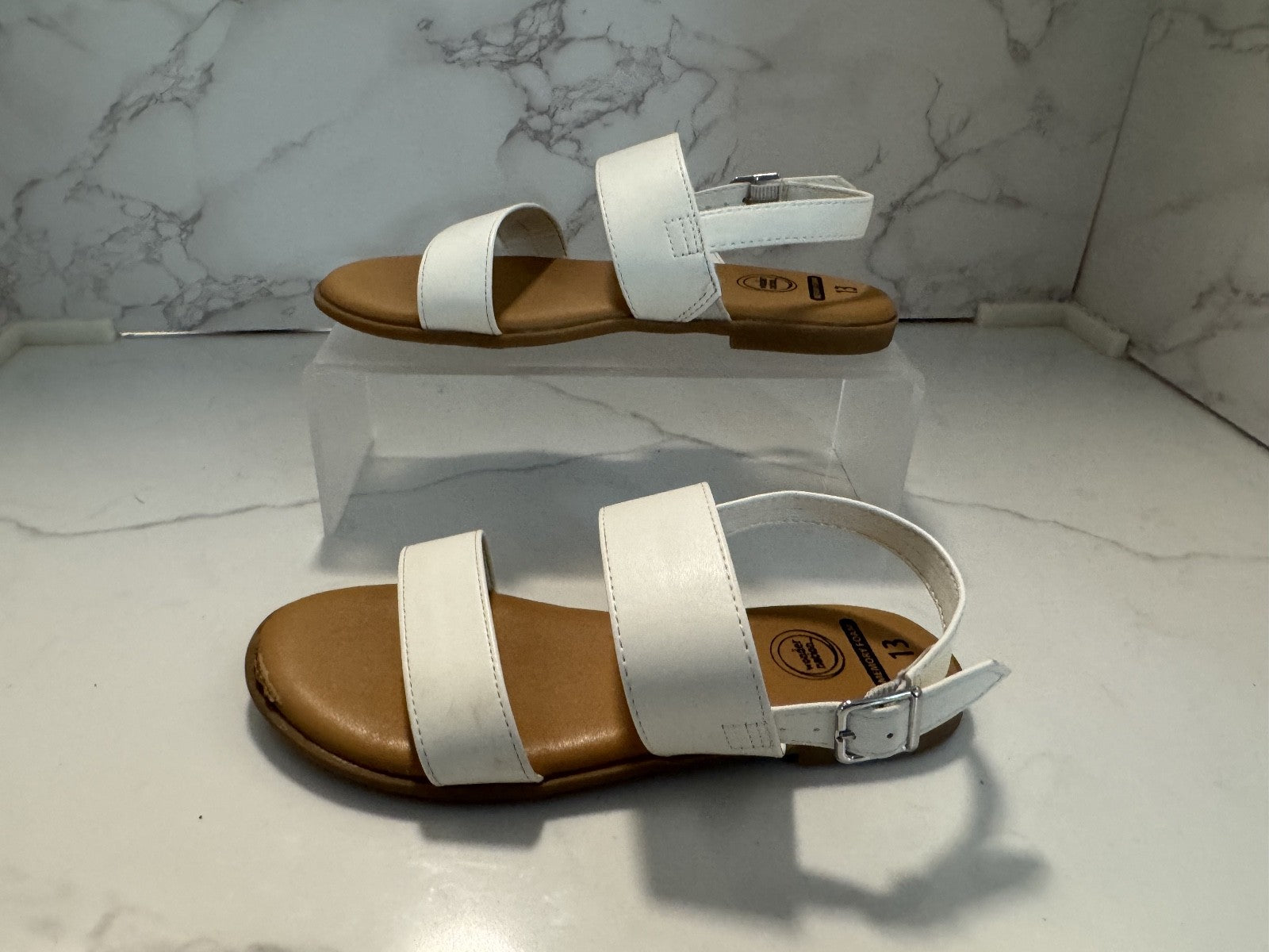 Wonder Nation White Wonder Nation Two-Strap Sandal Size 13 Girls, Pre-owned