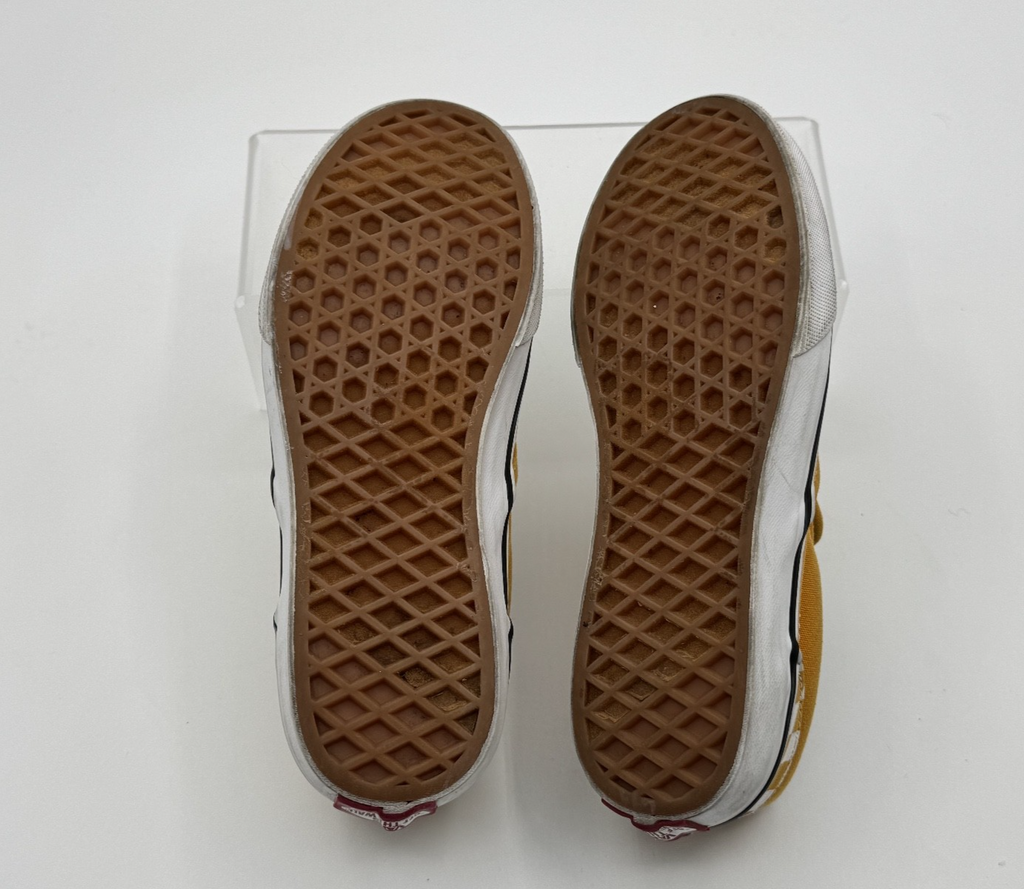 Vans Slip-On Kids Size 3 Checkerboard Yellow, Pre-owned, Excellent