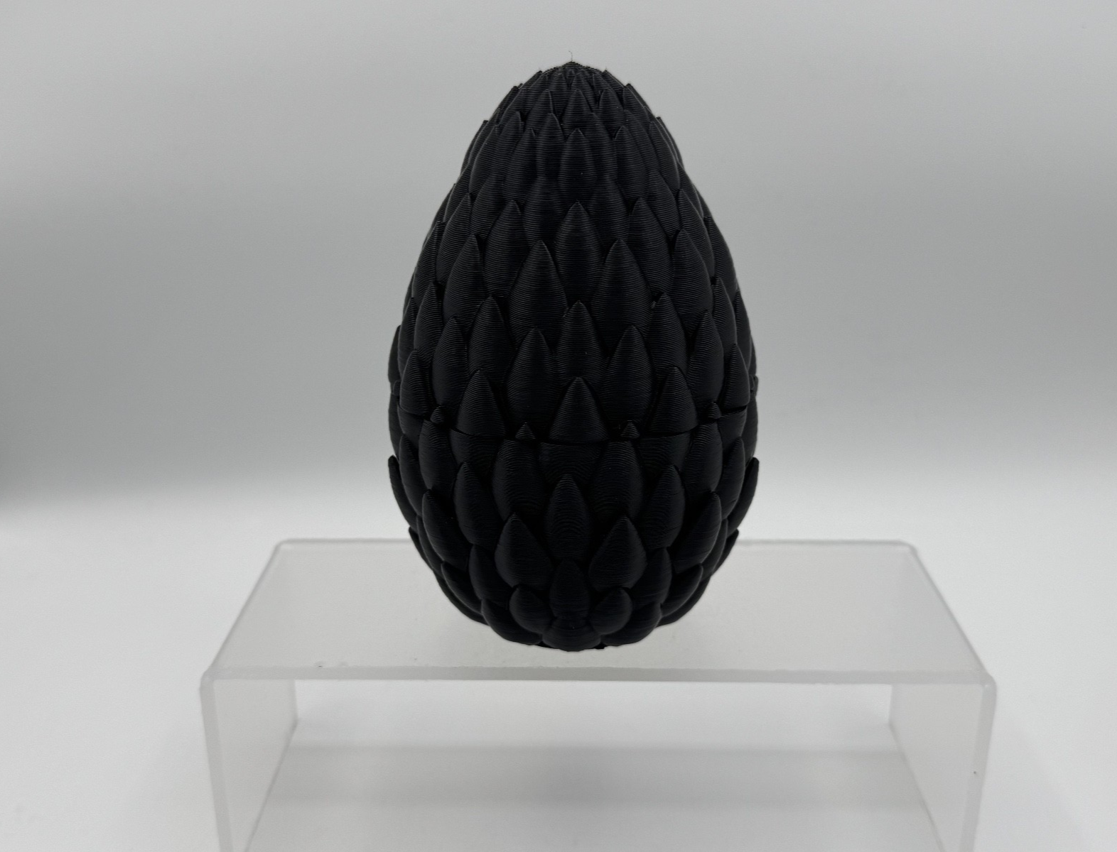 3D Printed Dragon Egg Large 6" Scale Texture Articulated Fly Dragon Inside Black