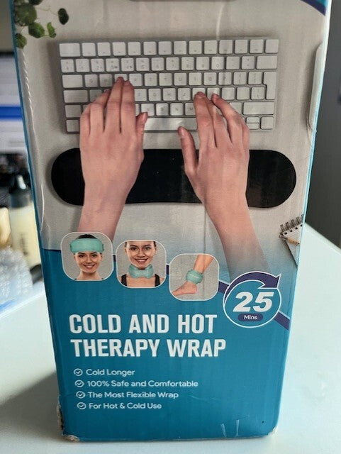 Hot and Cold Therapy Reusable Gel Ice Pack - Ankle Wrist Foot Pain Wrap & Strap