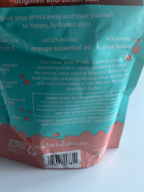 Tree Hut Vitamin C Moisturizing Bath Soak Vitamin C, Shea Butter, Essential Oil