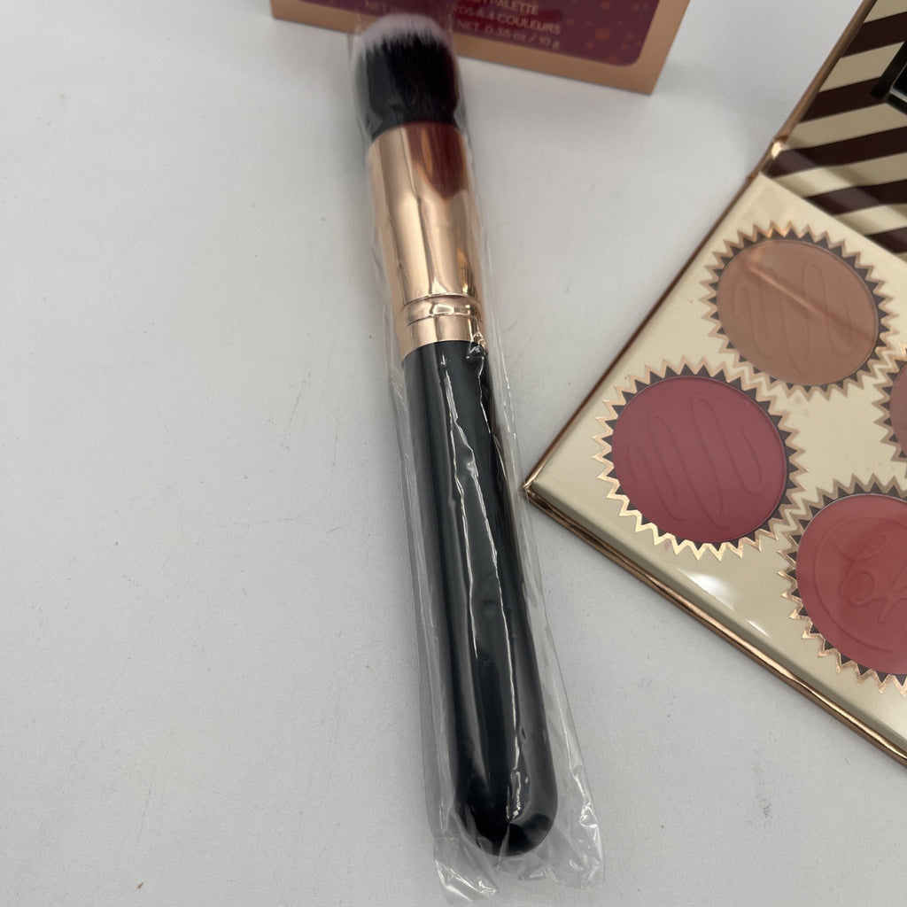 BH Cosmetics Chocolate Cherry Truffle 4 Color Blush Palette, w/ Brush, NEW