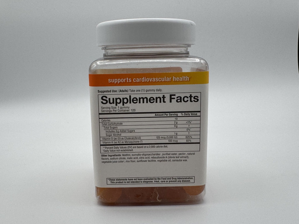 Youtheory K2D3 Essential Daily Vitamins Peach 60 Vegetarian Capsules Exp 08/2026