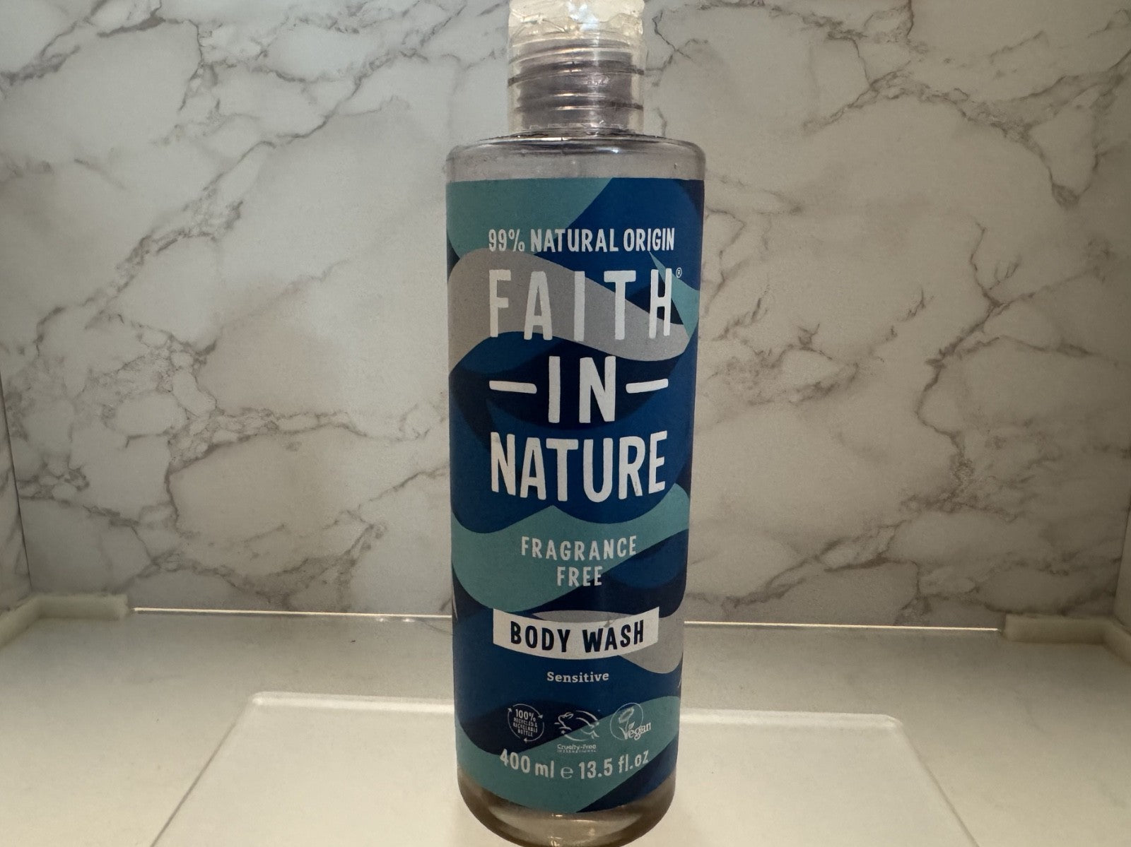 FAITH IN NATURE Body Wash Fragrance Free, Sensitive, 13.5 fl oz, Damaged Cap