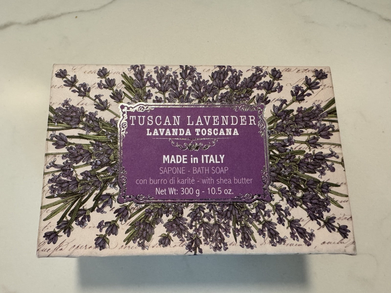 Sapone Artigianale Tuscan Lavender w/ Shea Butter Bath Soap 10.5oz, New Sealed