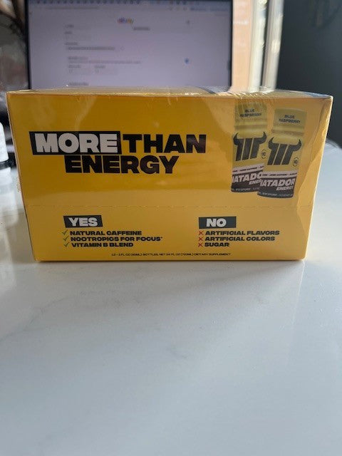 Energy Shots MATADOR Energy, More Than Energy Blue RASPBERRY, 12 pk. SEALED NIB
