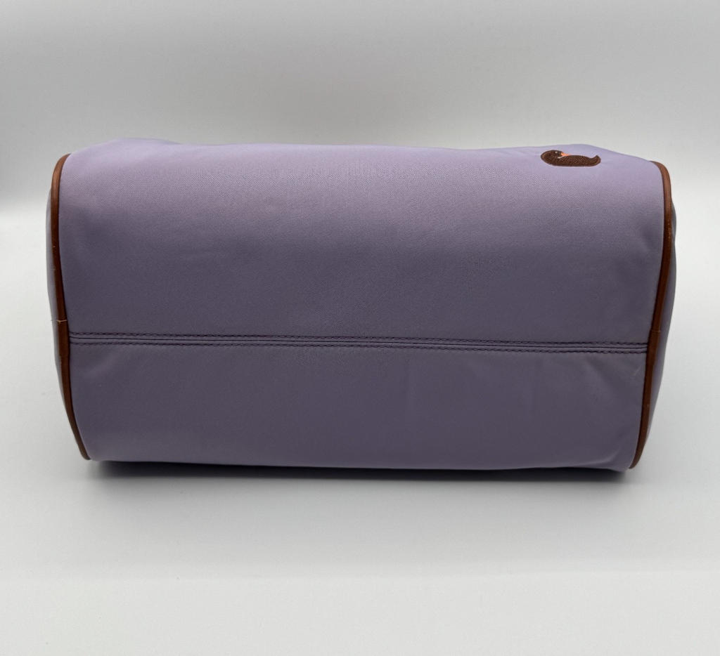 Dooney and Bourke Purple Lavender Classic Satchel, Brown Leather Zipper, NWT