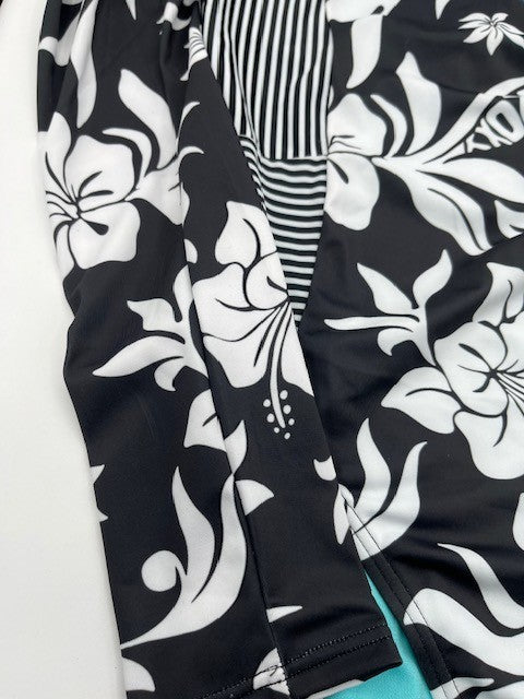 Roxy Girl One Piece Size 16/XL Swimwear Long Sleeve Multicolor Swimsuit,Blk. NWT