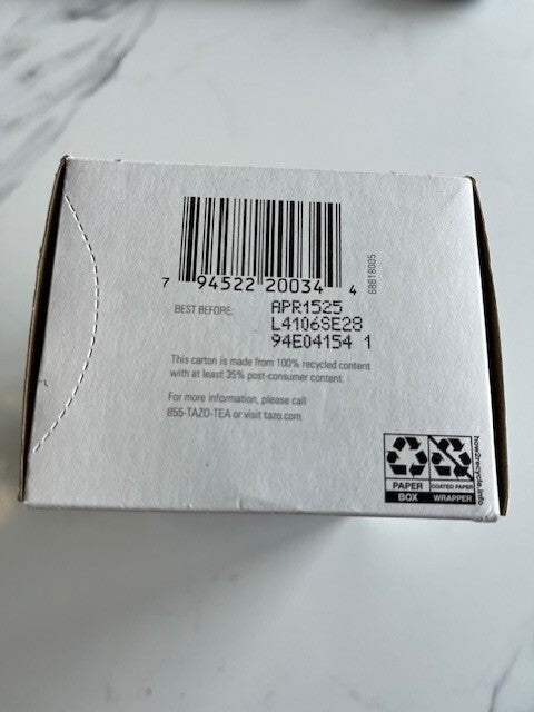 Tazo Wild Sweet Orange Tea 20ct Box HERBAL TEA, Caffeine Free, Exp. 4/25 SEALED