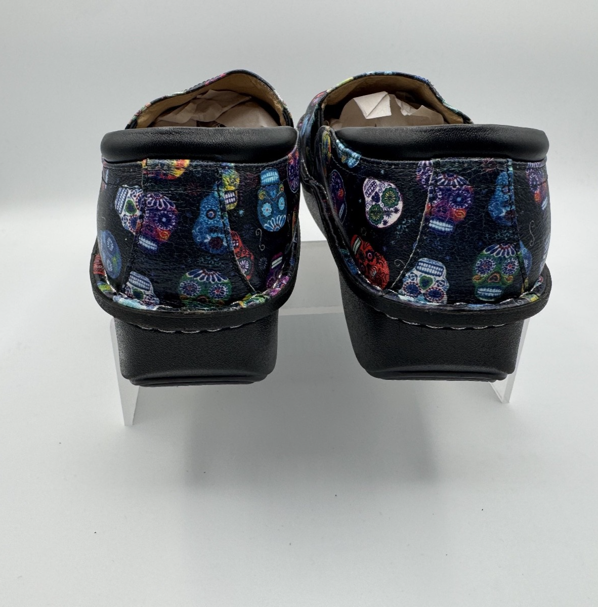 Alegria Debra Sugar Skull Slip  Clog Women’s Size 41, Dia De Los Muertos, Pre-o