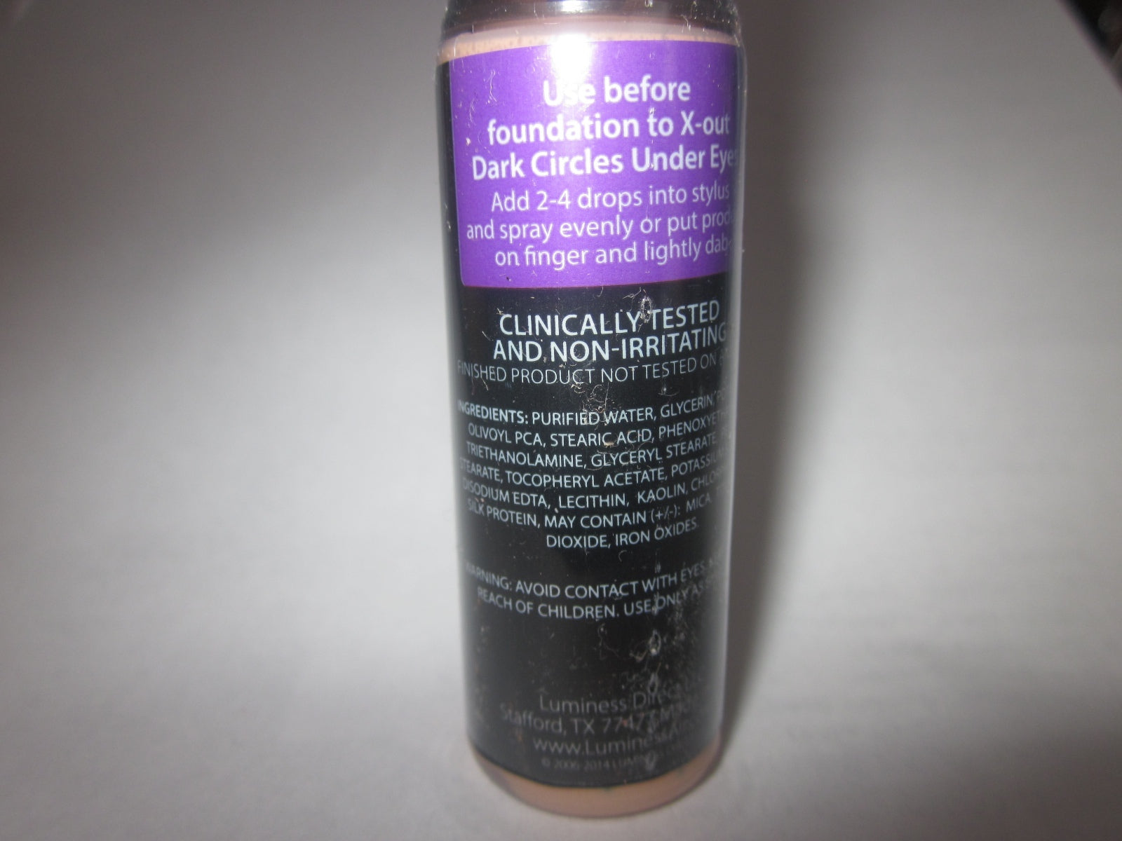 Luminess AirBrush Makeup X-Out Concealer Dark Circles, Ultra Hydrating Tan/Warm