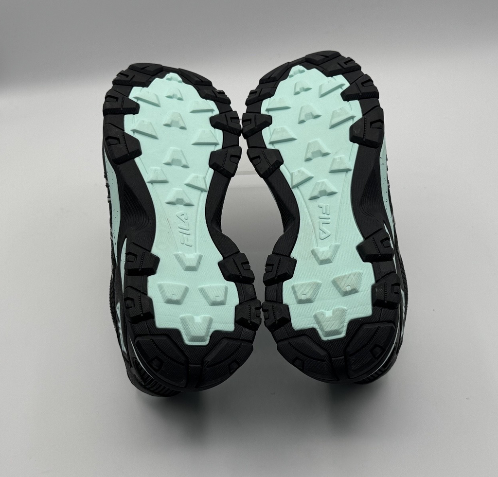 Fila Quadrix Women's Trail Running Hiking Shoes, Sz 8.5 Black/Teal/Pink,Pre-own