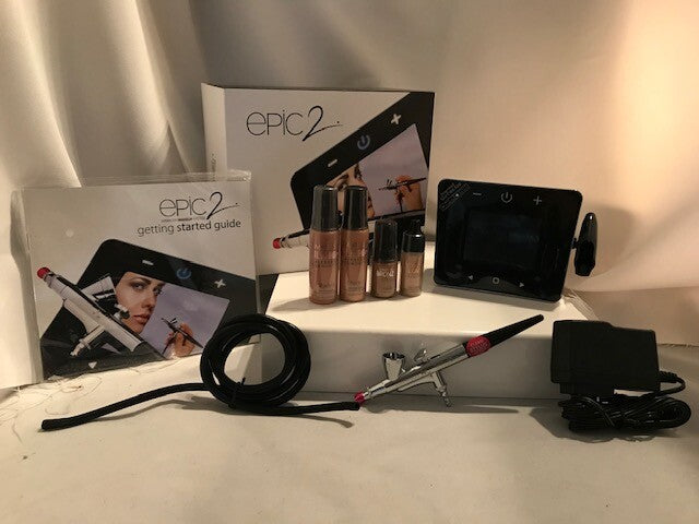 Luminess Air Airbrush EPIC 2 Makeup System No drip pink Stylus & 4pc Med Makeup