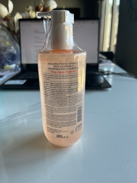 SOQU Brightening Hydrating Vitamin C + E Deep Cleansing Oil 13.18 oz Made Korea