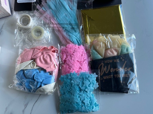 Multicolor Balloon Garland Kit Gender Reveal Popper Confetti 48 Pieces Decor NIB