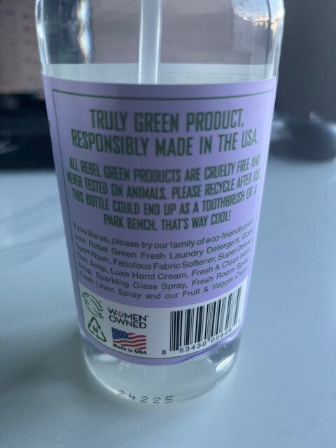 Rebel Greens All Purpose Room Spray Lavender & Grapefruit 16oz Sulfate Free NEW