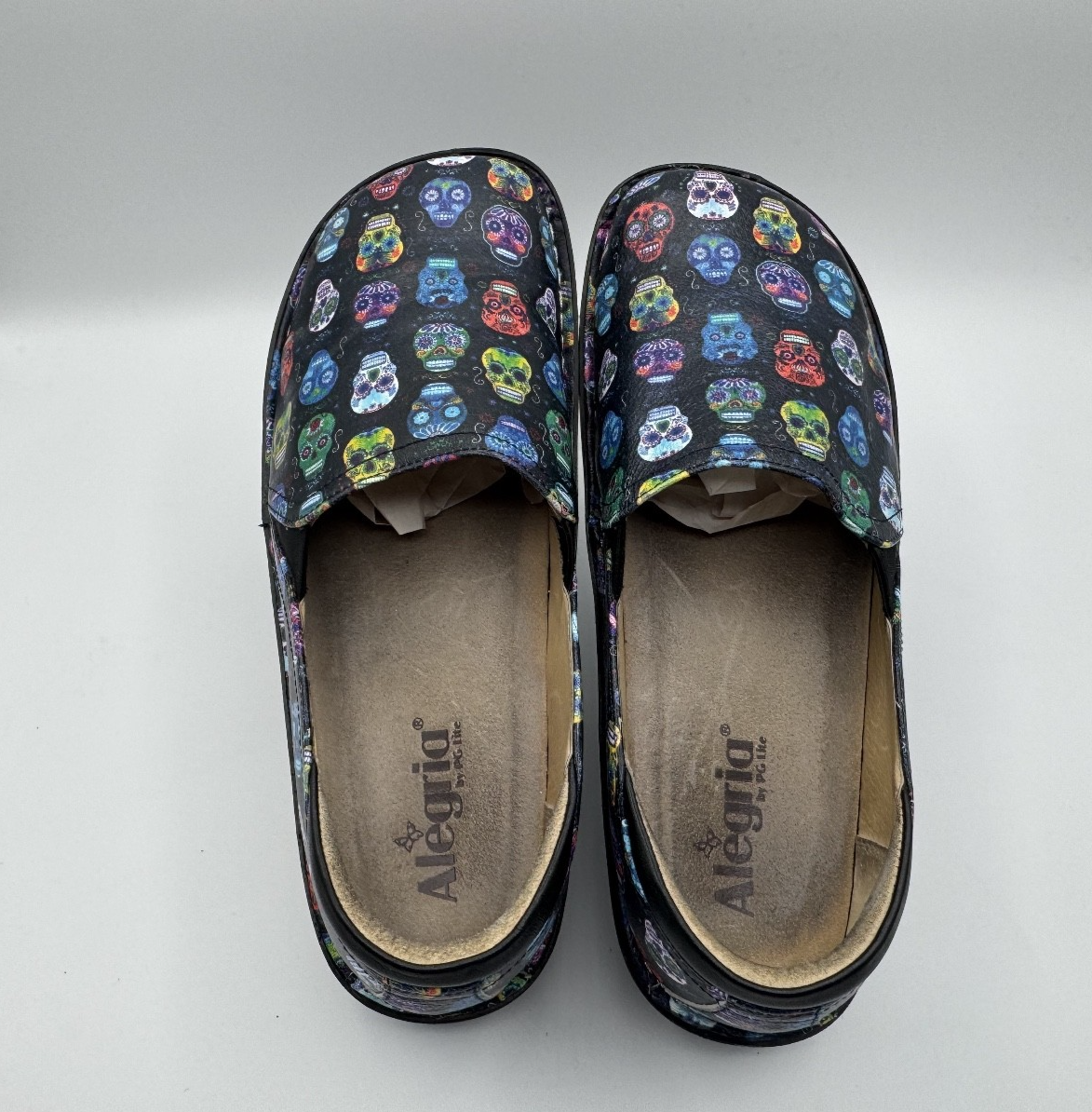 Alegria Debra Sugar Skull Slip  Clog Women’s Size 41, Dia De Los Muertos, Pre-o