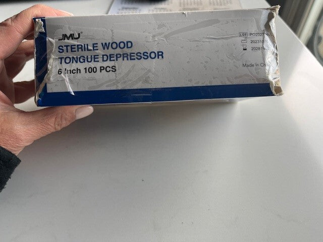 JMU Sterile Wooden Tongue Depressor 6'' Waxing Spatula/craft Stick Craft 100 pc.