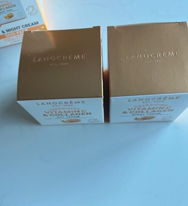 Lanocreme Energizing Vitamin C & Collagen Day & Night Cream Set 1.76oz EXP 2027