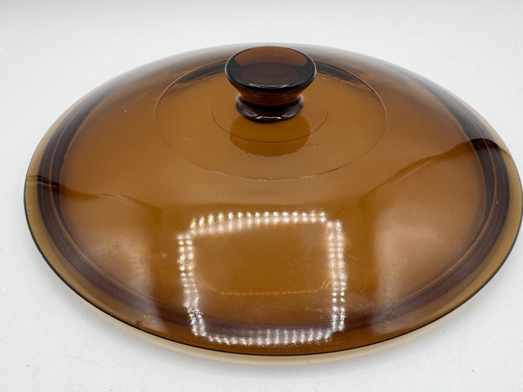 Anchor Hocking Harvest Amber Glass Brown Round Casserole w/Lid, 1.5 QT. Pre-own