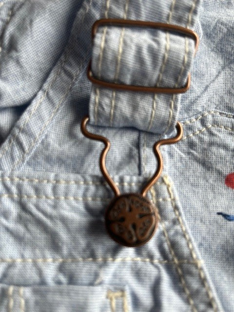 OshKosh B’Gosh Overalls Shortalls Baby/Kid Size 2T Light Blue W/Red Cherries NWT
