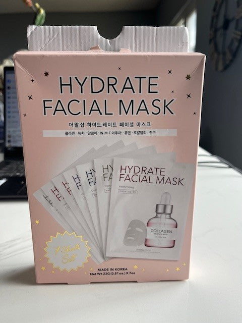 Dermal Shop Korea Collagen Face Mask  7 Days Facial Care 7 Mask Sealed 04/28 NIB