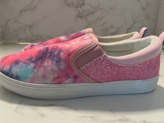 SO Youth Girl's Artic Slip on Comfort Walking Shoes Pastel/Tie Dye Sz 5, NWT