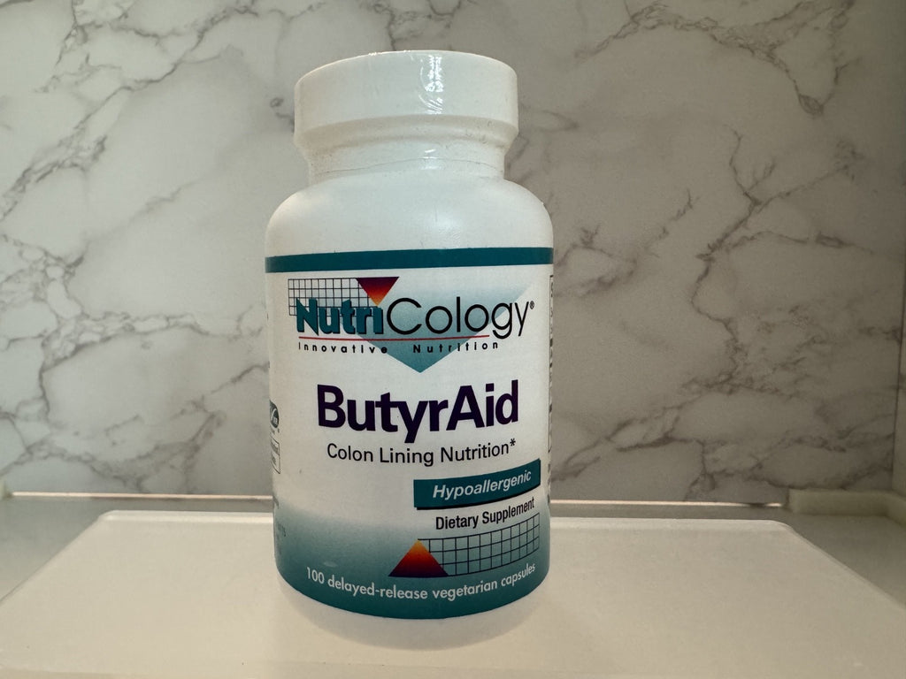 Nutricology ButyrAid 100 Delayed Release Vegetarian Capsules, New Exp 08/26